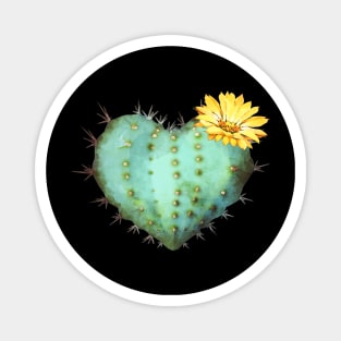 Cactus heart watercolor jellow flower Magnet